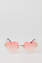 Heart Shaped Rimless Sunglasses