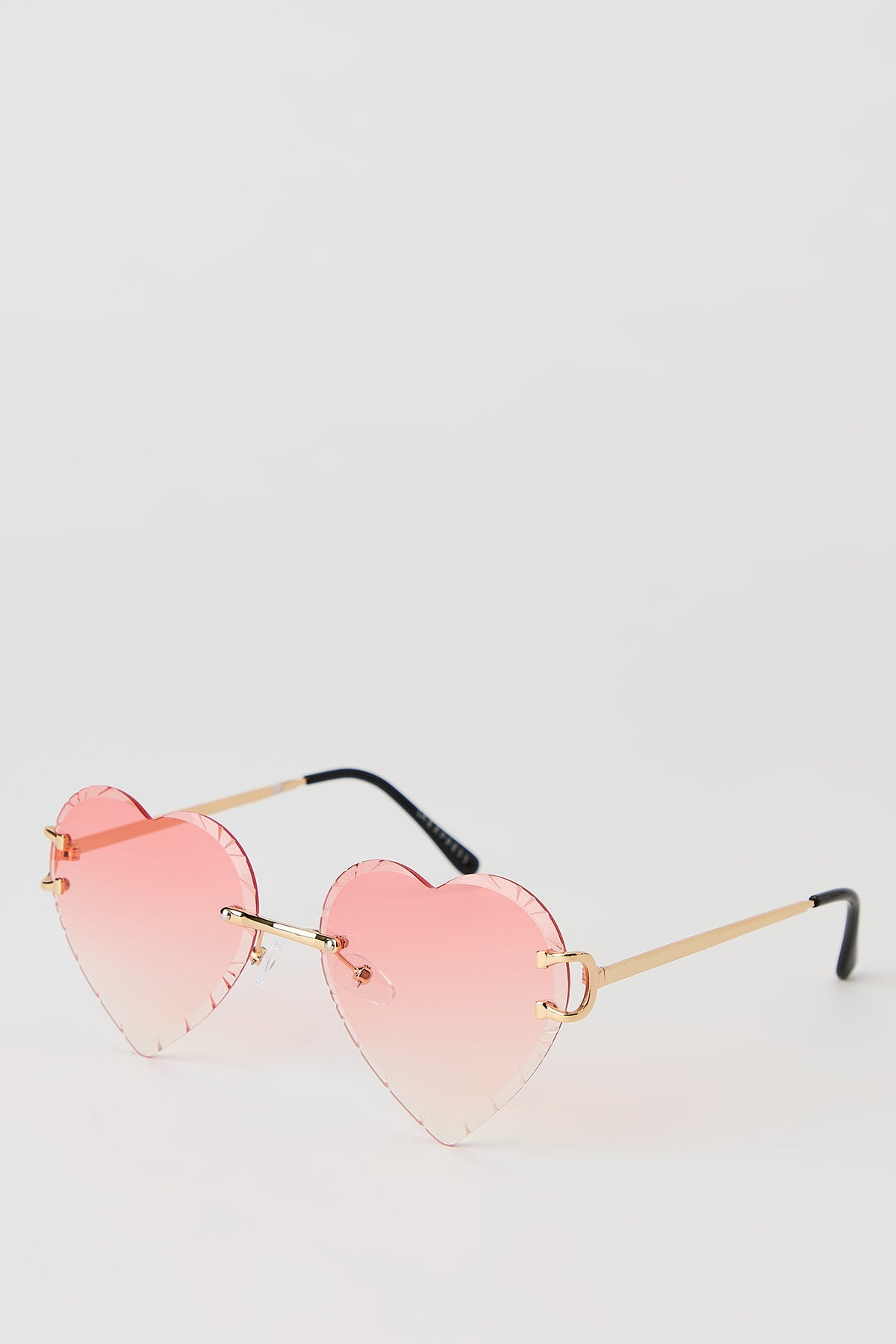 Alt View 2. Heart Shaped Rimless Sunglasses - Pink