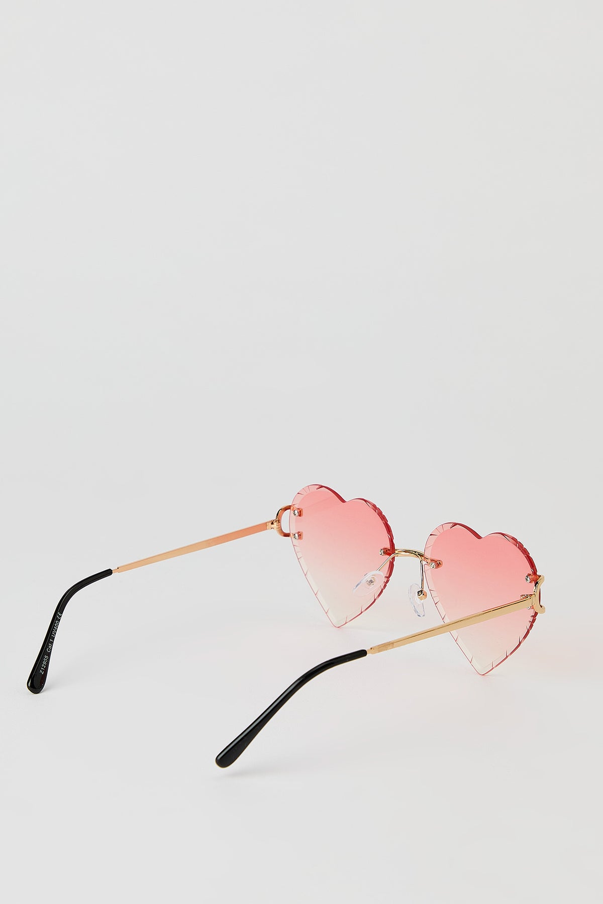 Alt View 3. Heart Shaped Rimless Sunglasses - Pink