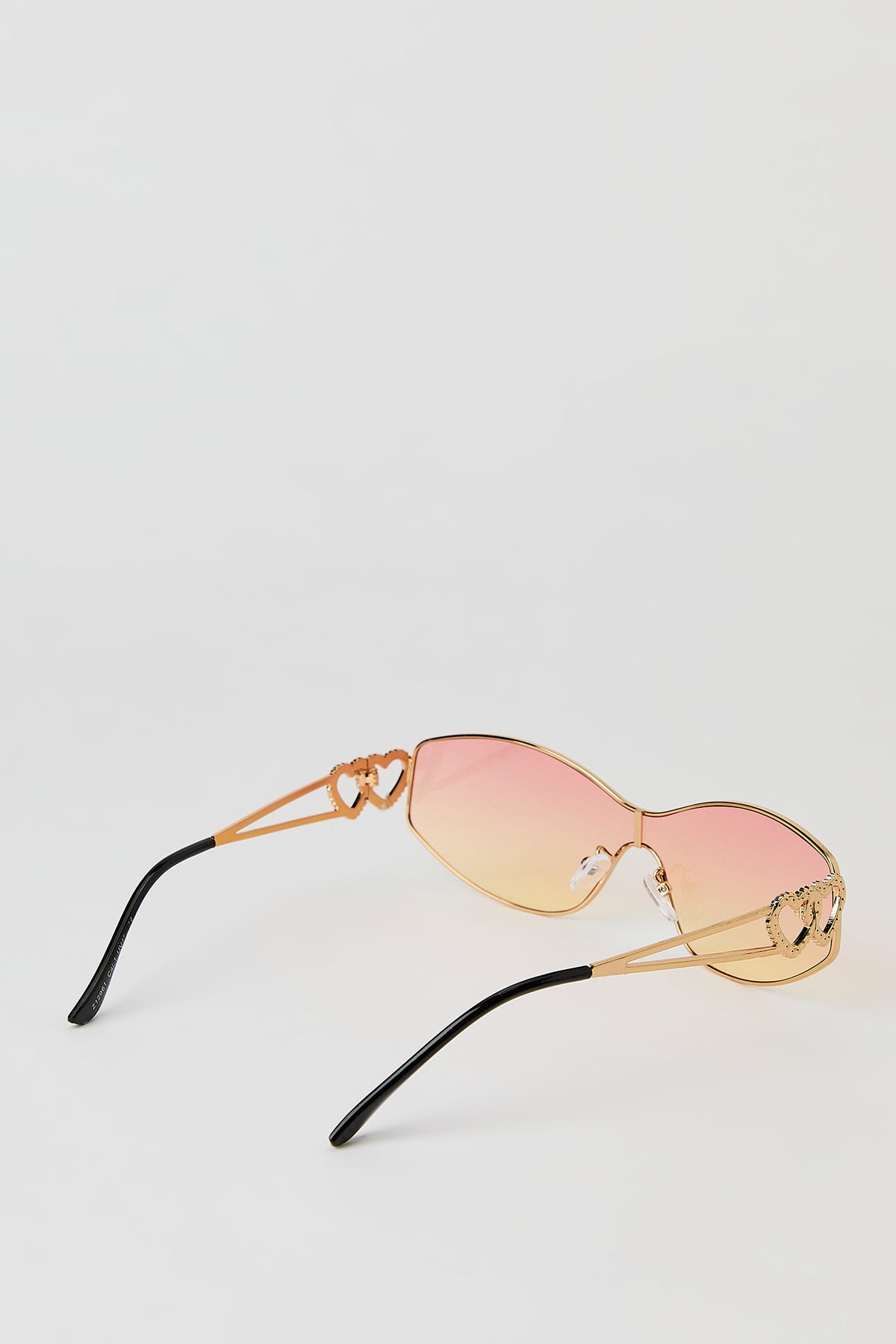 Alt View 3. Double Heart Shield Sunglasses - Pink