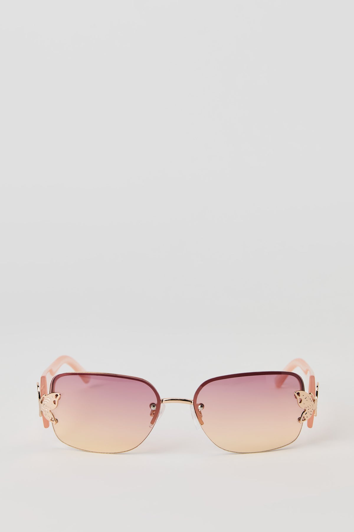 Alt View 2. Rimless Butterfly Sunglasses - Pink