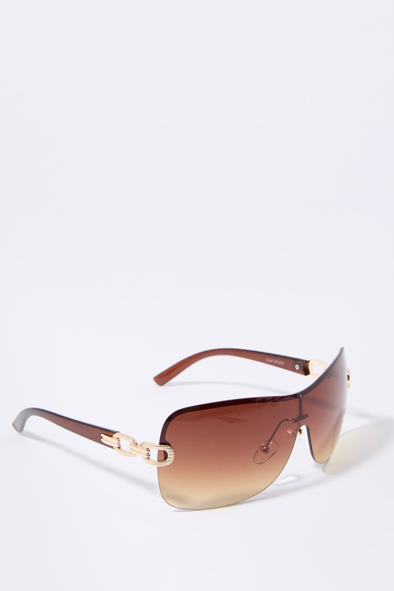 Coloured Rimless Shield Sunglasses