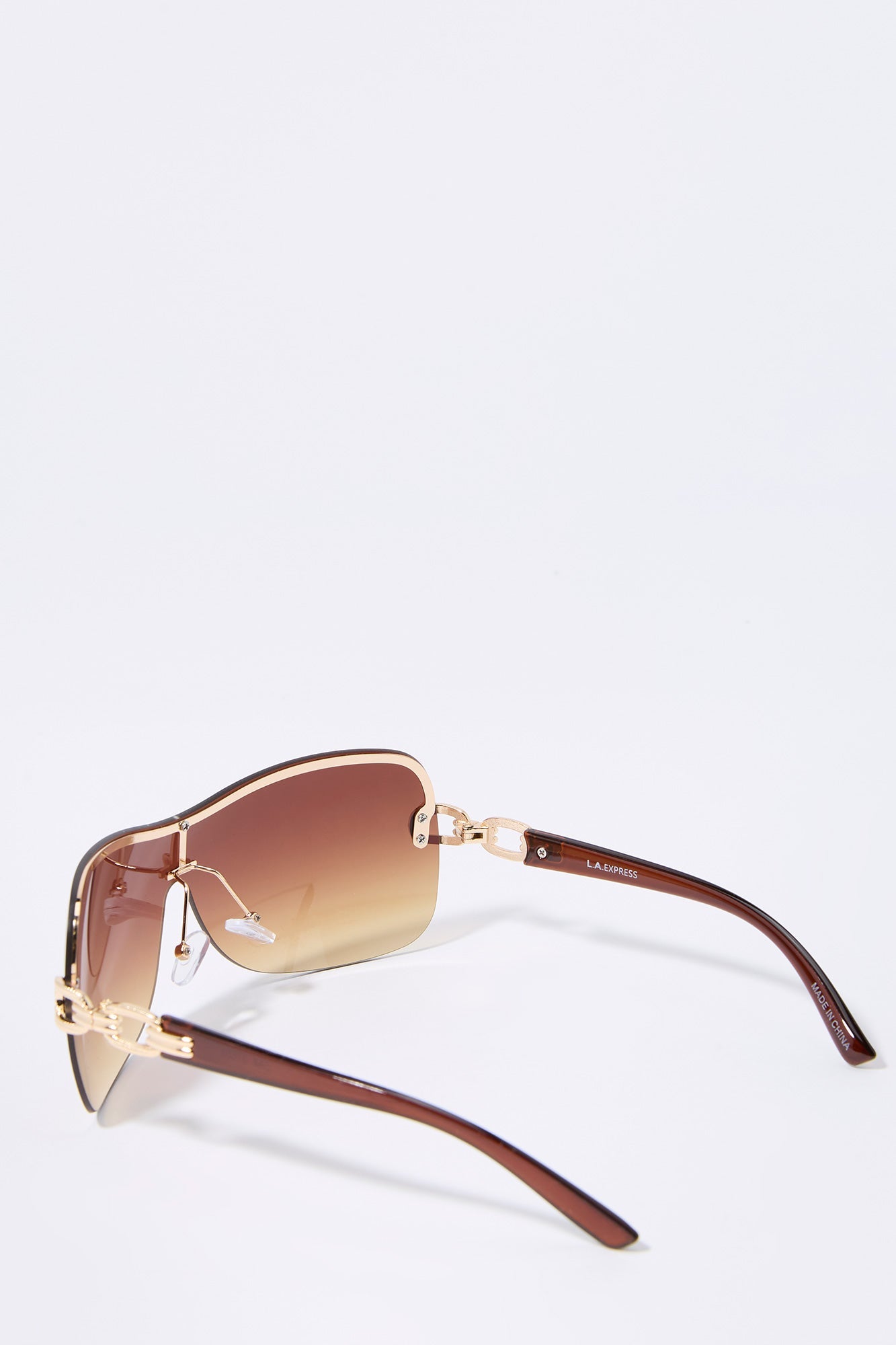 Coloured Rimless Shield Sunglasses