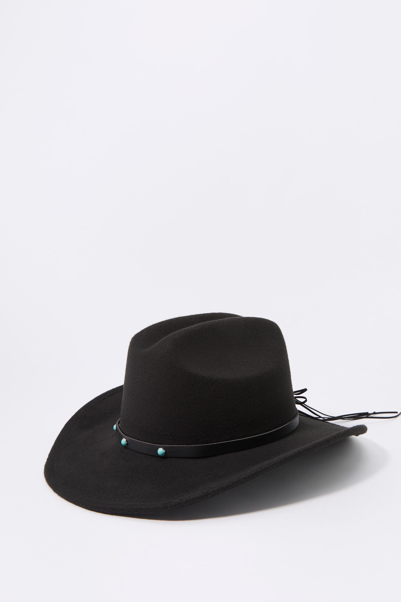 Faux Suede Stone Trim Cowboy Hat