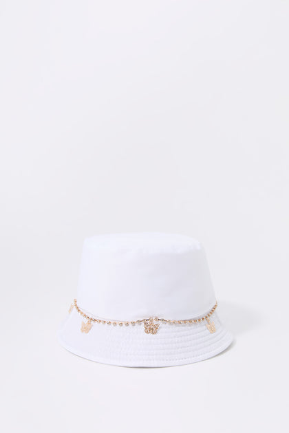 Butterfly Rhinestone Chain Bucket Hat