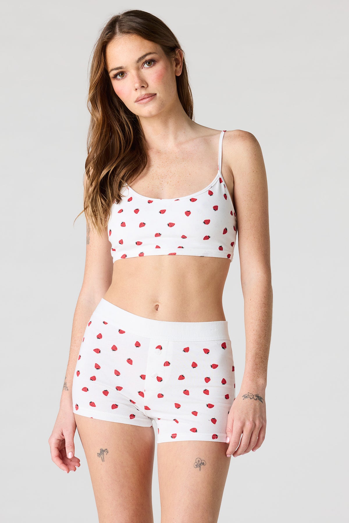 Ensemble avec bralette imprimée et culotte garçonne