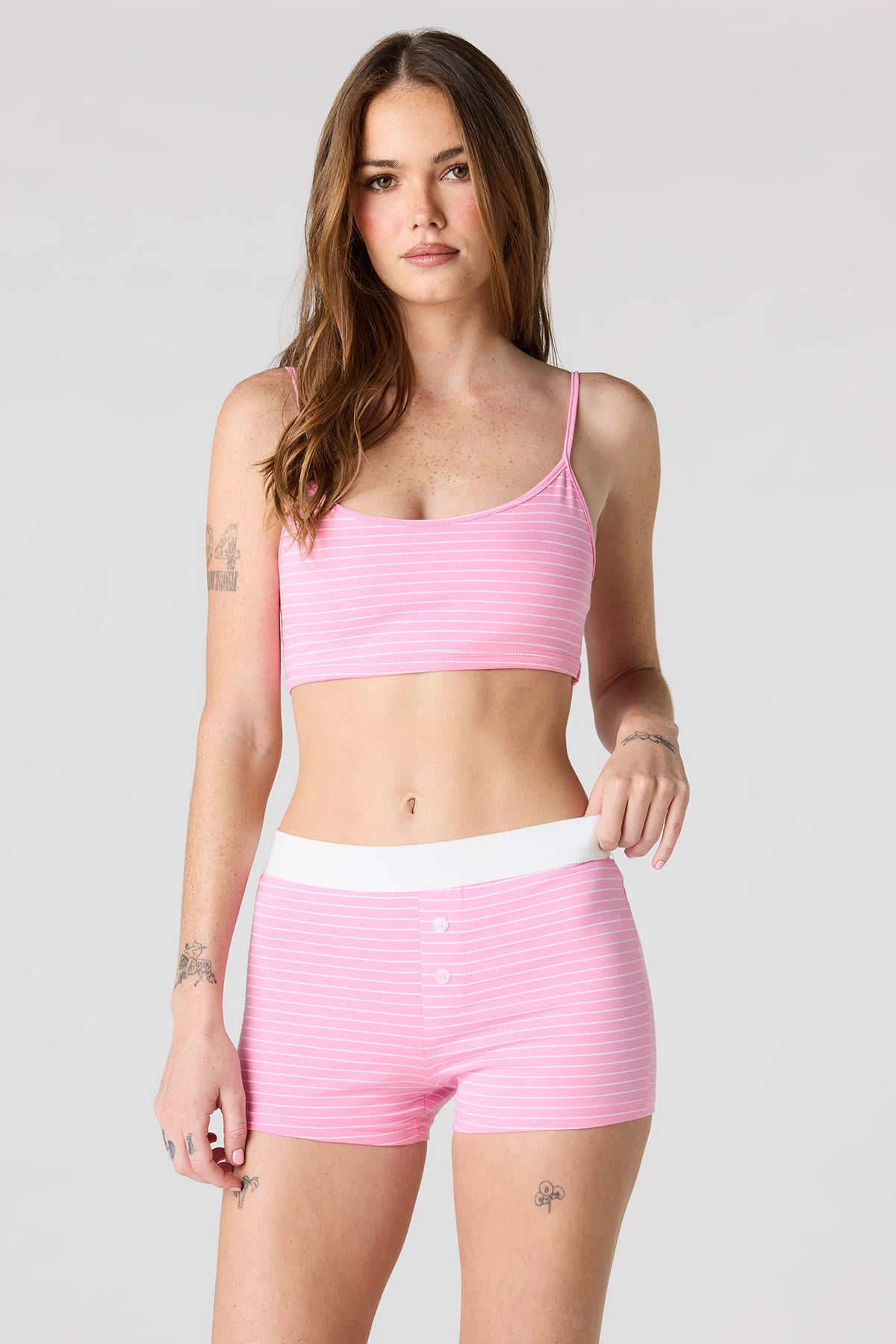 Ensemble avec bralette imprimée et culotte garçonne