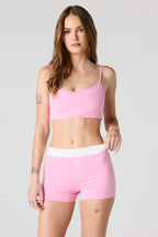 Ensemble avec bralette imprimée et culotte garçonne