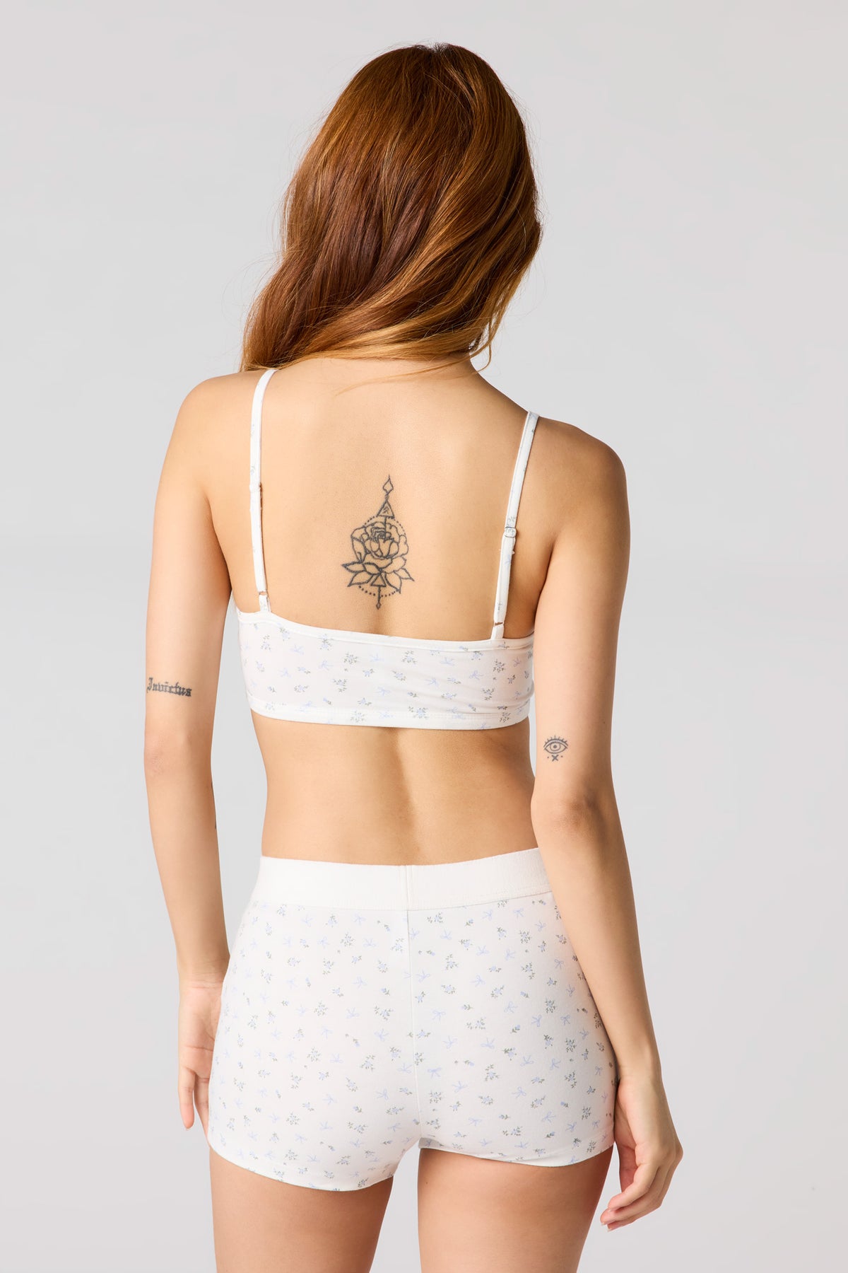 Alt View 3. Cropped Tank & Boxer Short Set - Ivory