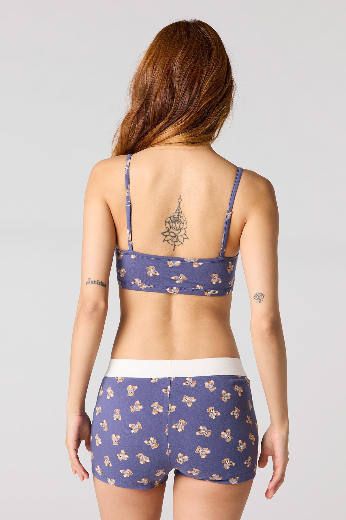 Alt View 3. Cropped Tank & Boxer Short Set - Navy