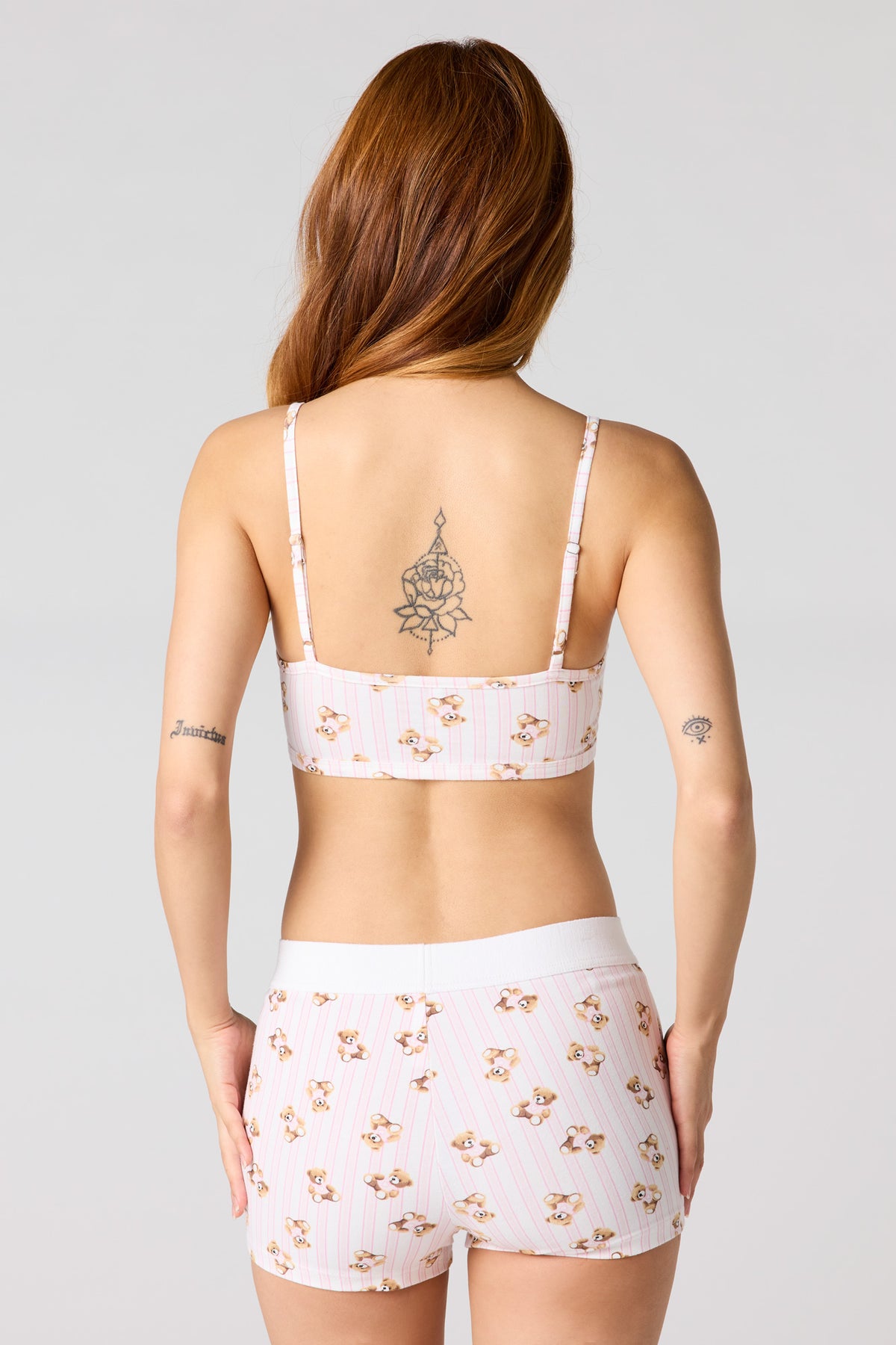 Alt View 3. Cropped Tank & Boxer Short Set - Pink