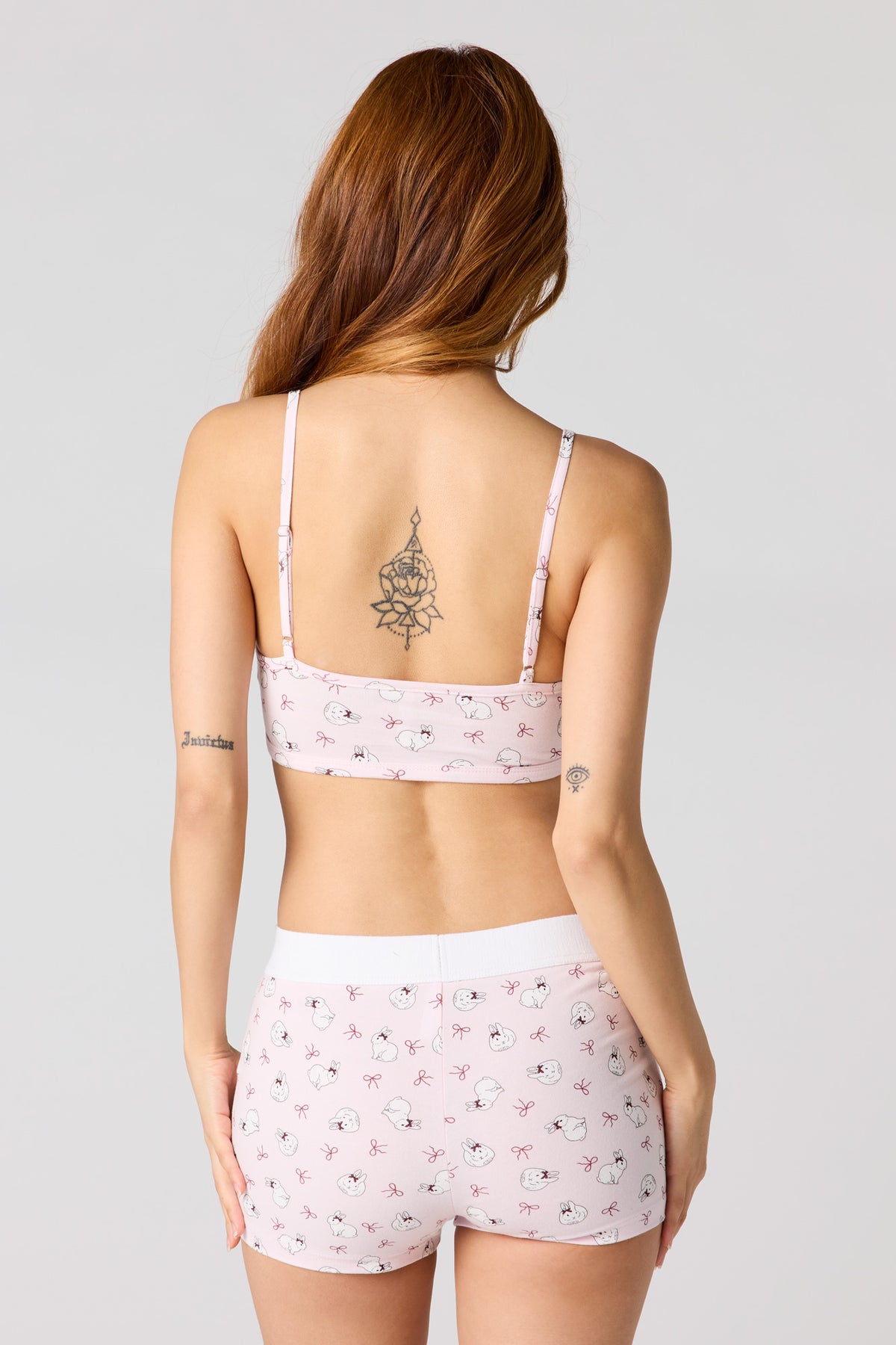 Alt View 3. Cropped Tank & Boxer Short Set - Light Pink