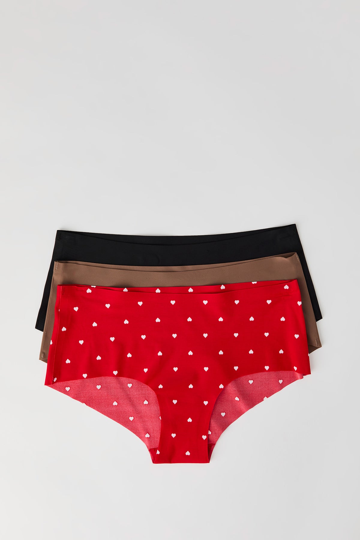 Alt View 4. No-Show Hipster Panty (3 Pack) - Red