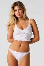 Ensemble avec débardeur côtelé sans couture et tanga