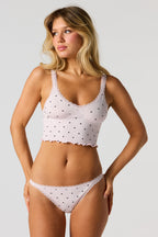Ensemble avec débardeur côtelé sans couture et tanga