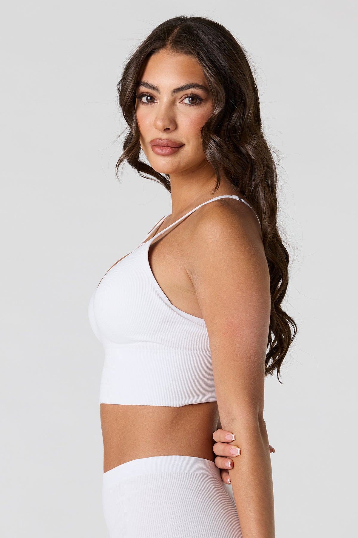 Vue alternative 2. Soutien-gorge côtelé coussiné sans couture
