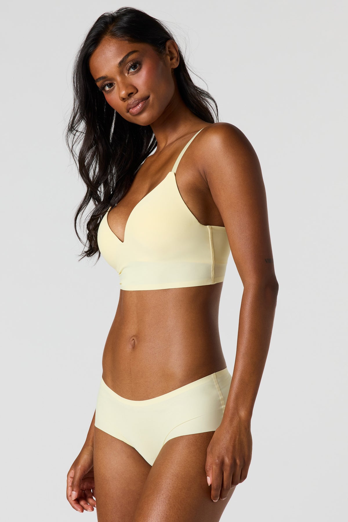 Alt View 2. No-Show Tank Bra - Pale Yellow