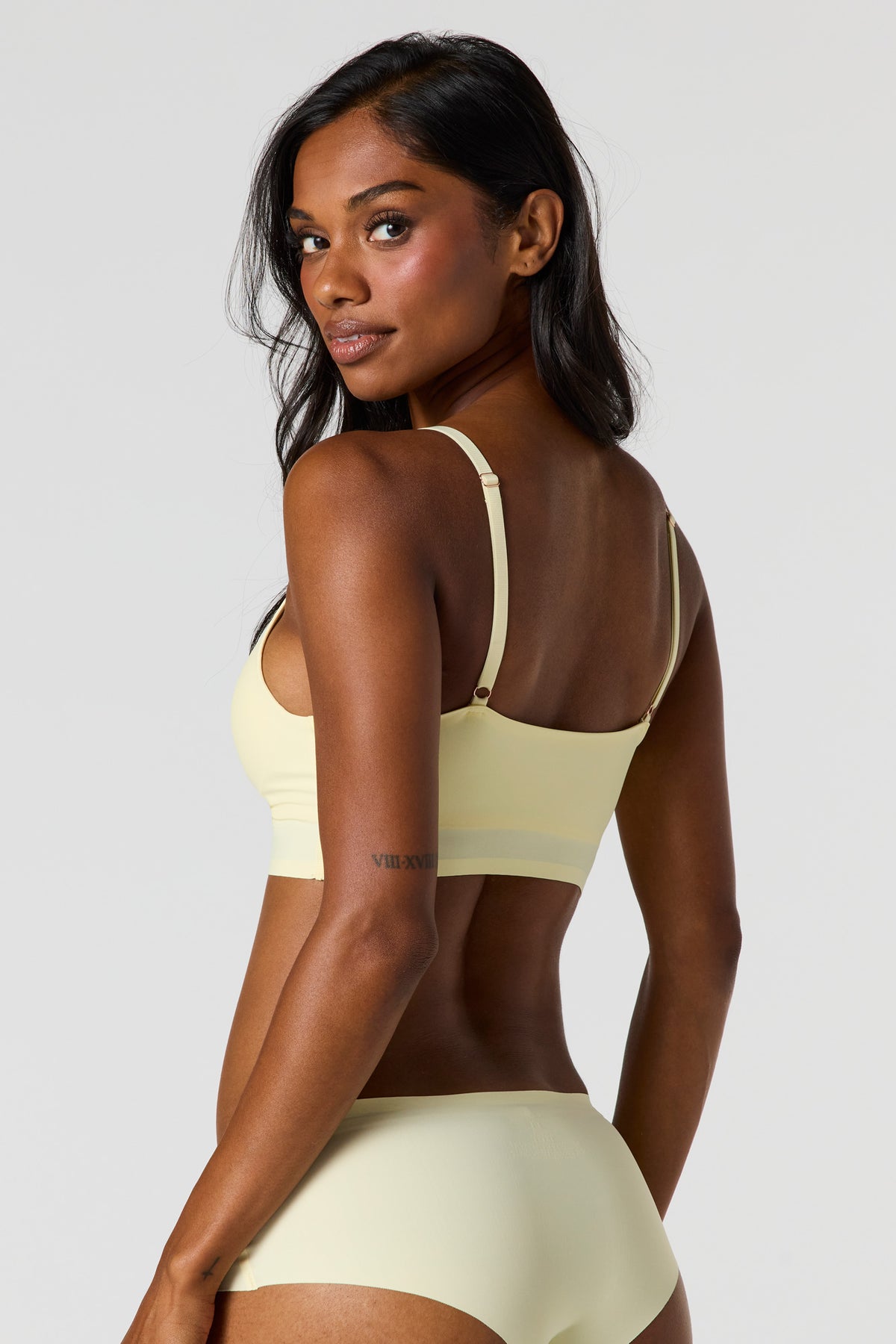 Alt View 3. No-Show Tank Bra - Pale Yellow