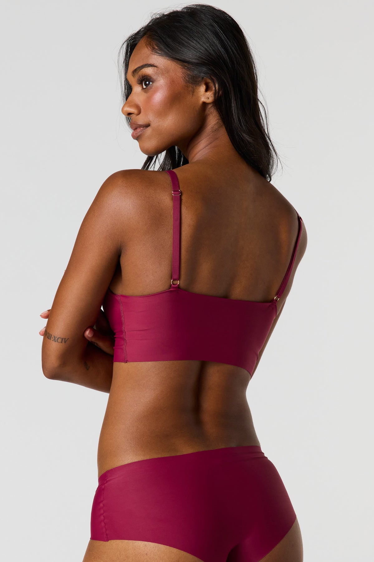 Alt View 3. No-Show Tank Bra - Burgundy
