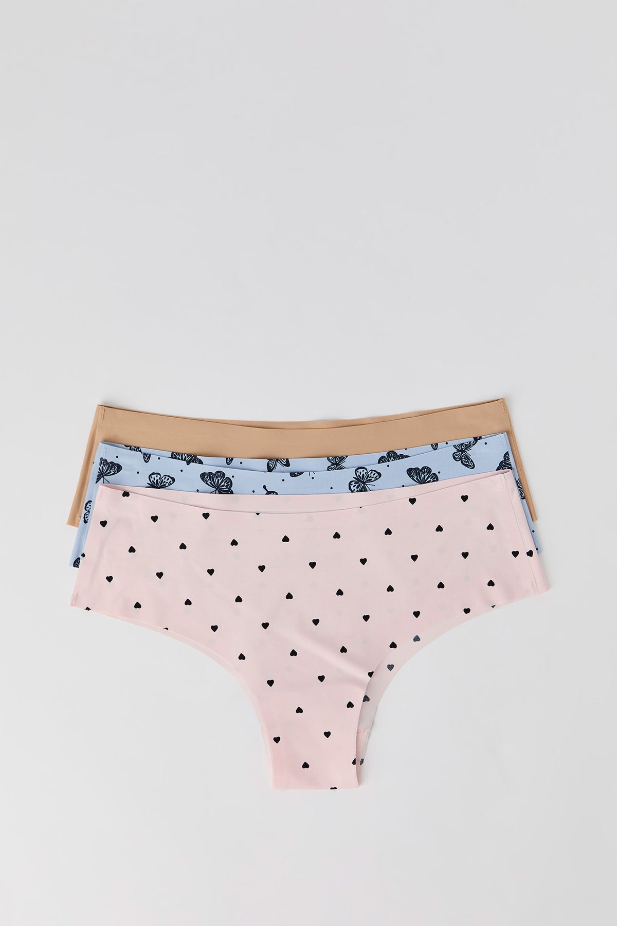 Alt View 4. No-Show Cheeky Panty (3 Pack) - Light Pink