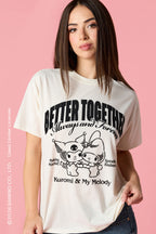 Kuromi™ & My Melody™ Flock Print Boyfriend T-Shirt