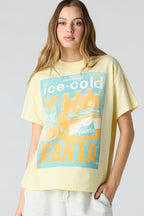 T-shirt coupe garçonne à imprimé Drink