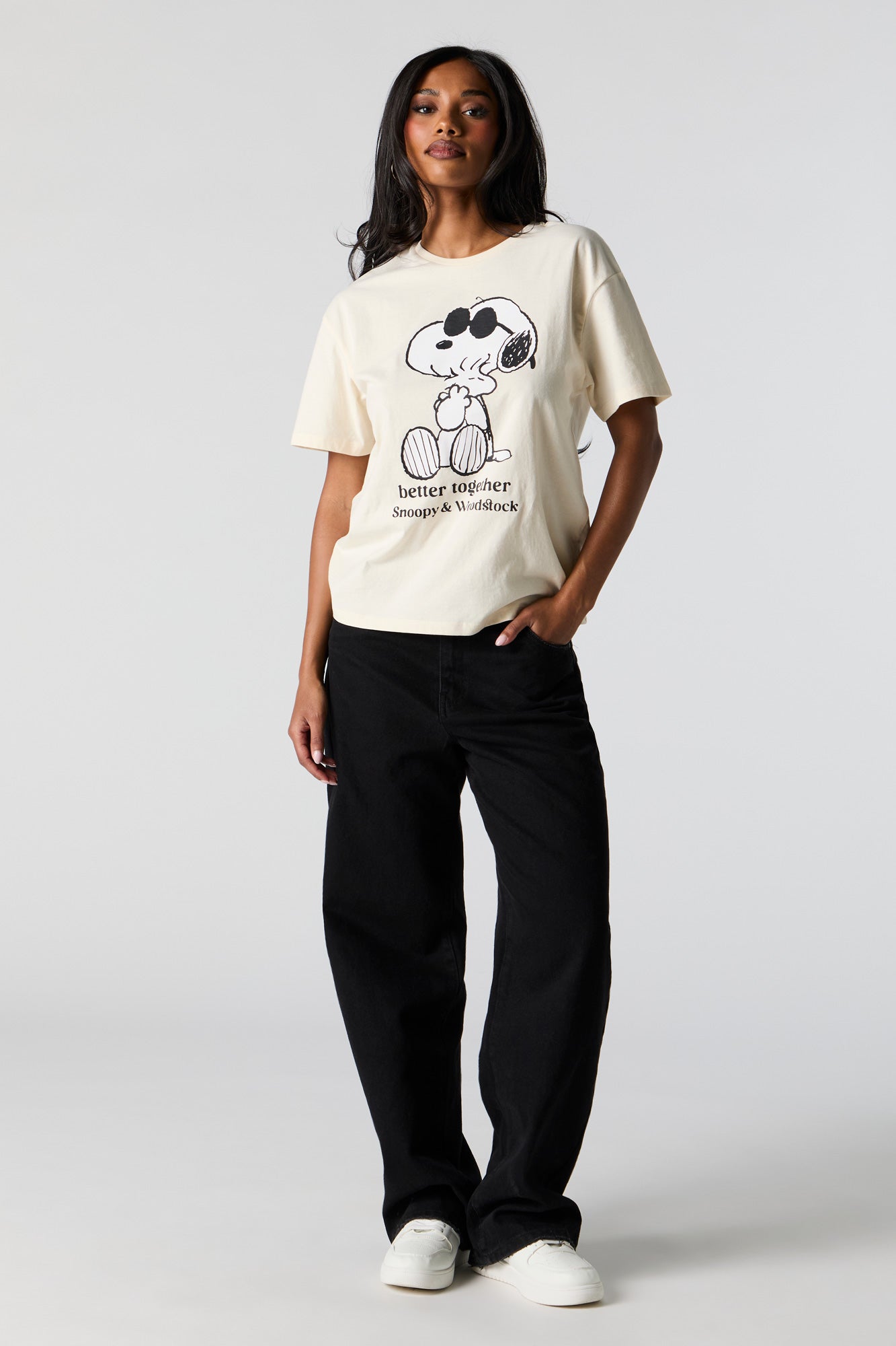 Snoopy and Woodstock Graphic Boyfriend T-Shirt