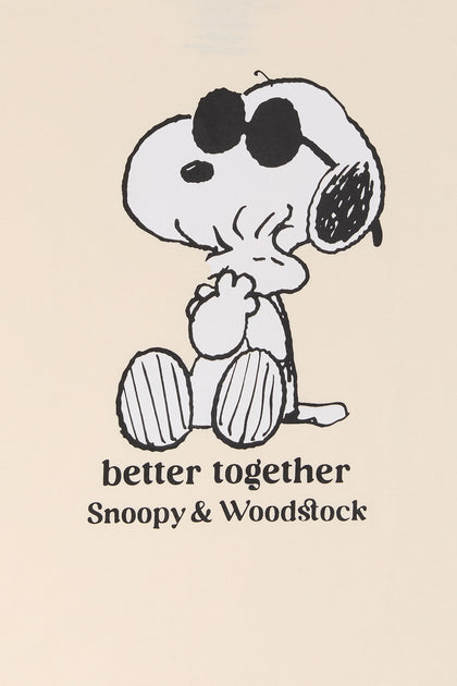T-shirt de coupe garçonne à imprimé Snoopy and Woodstock
