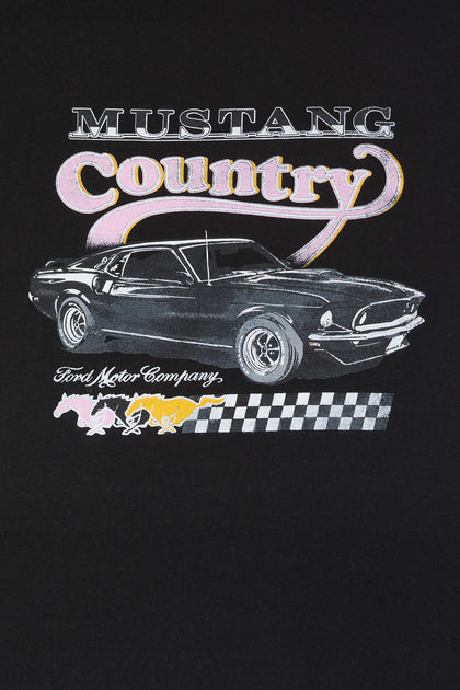 T-shirt de coupe garçonne à imprimé Mustang Country