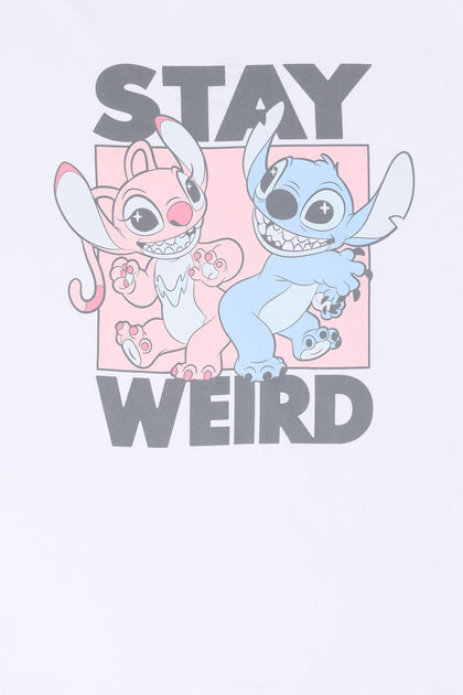 T-Shirt De Coupe Garçonne imprimé Stay Weird Stitch