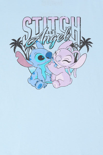 T-Shirt De Coupe Garçonne imprimé Stitch et Angel