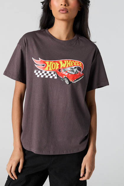 Hot Wheels™ Charcoal Graphic Boyfriend T-Shirt