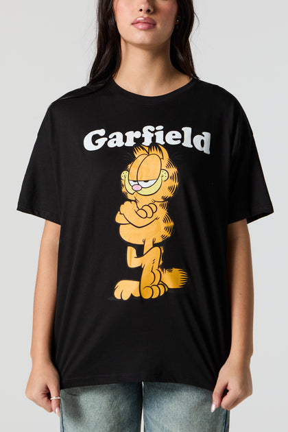 T-shirt coupe garçonne à imprimé Garfield