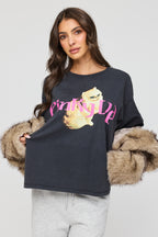 T-shirt de coupe garçonne à imprimé Katseye 