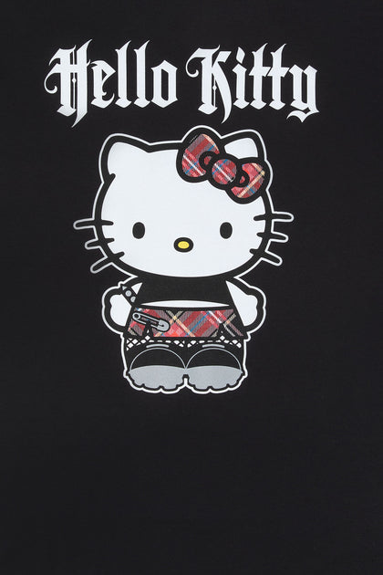 T-shirt de coupe garçonne à imprimé Punk Hello Kitty