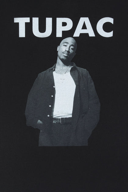 T-shirt de coupe garçonne à imprimé Tupac