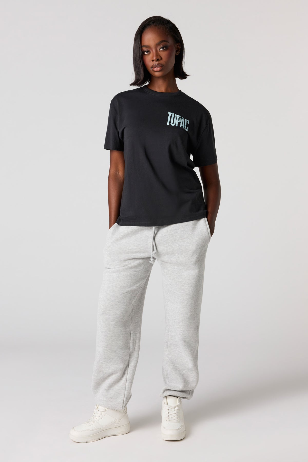 Alt View 3. Tupac Graphic Boyfriend T-Shirt - Black