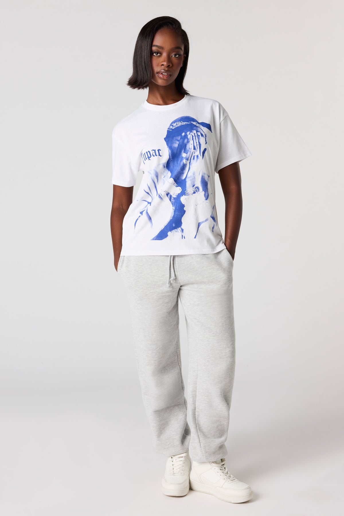 Alt View 3. Tupac Graphic Boyfriend T-Shirt - White