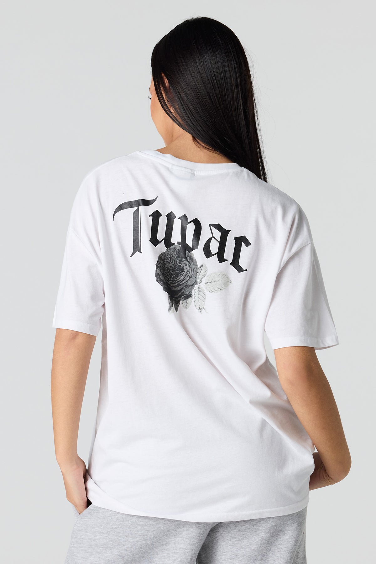 Alt View 2. Tupac Graphic Boyfriend T-Shirt - Off White