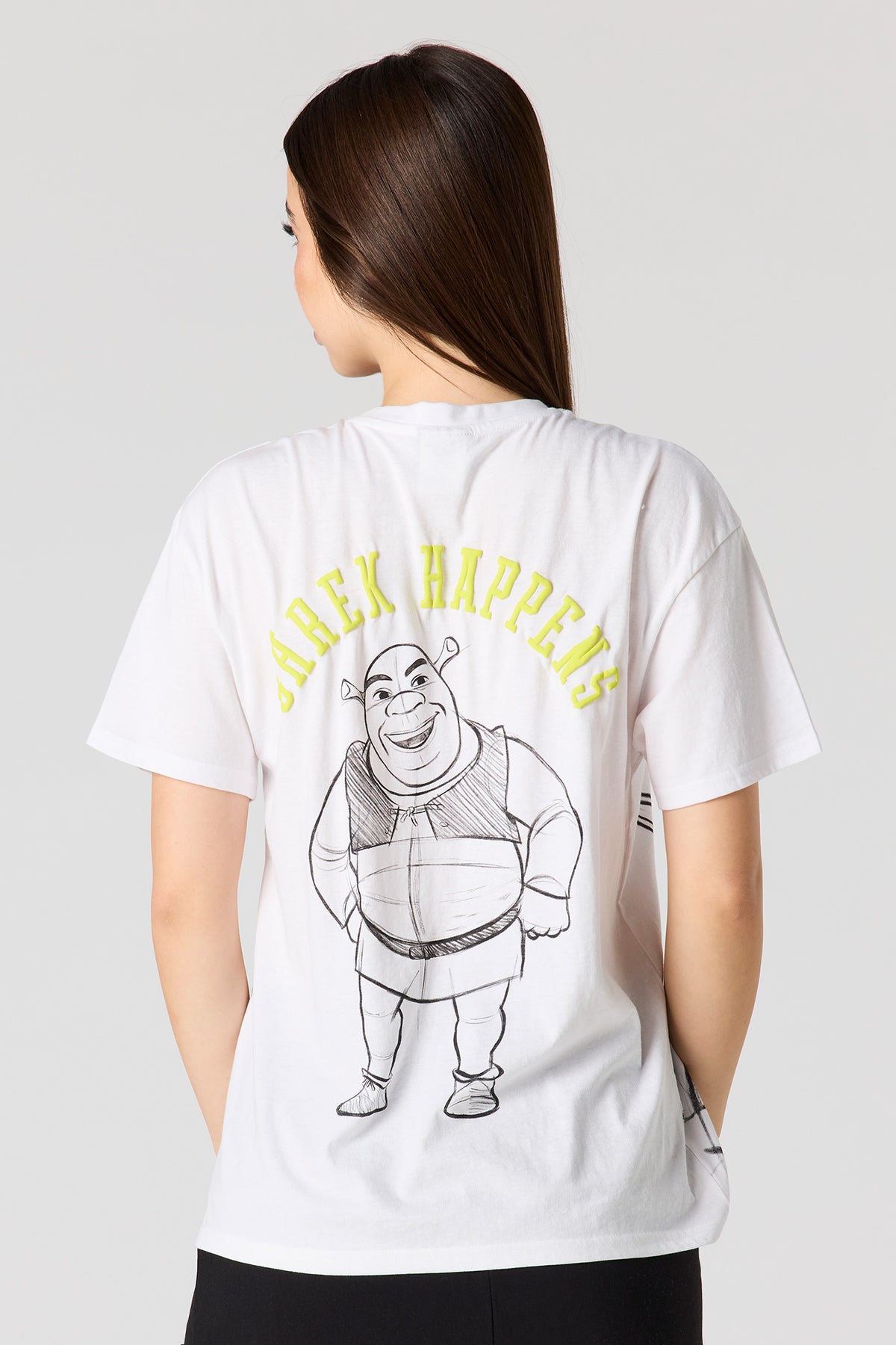 Alt View 2. Shrek Puff Print Boyfriend T-Shirt - White