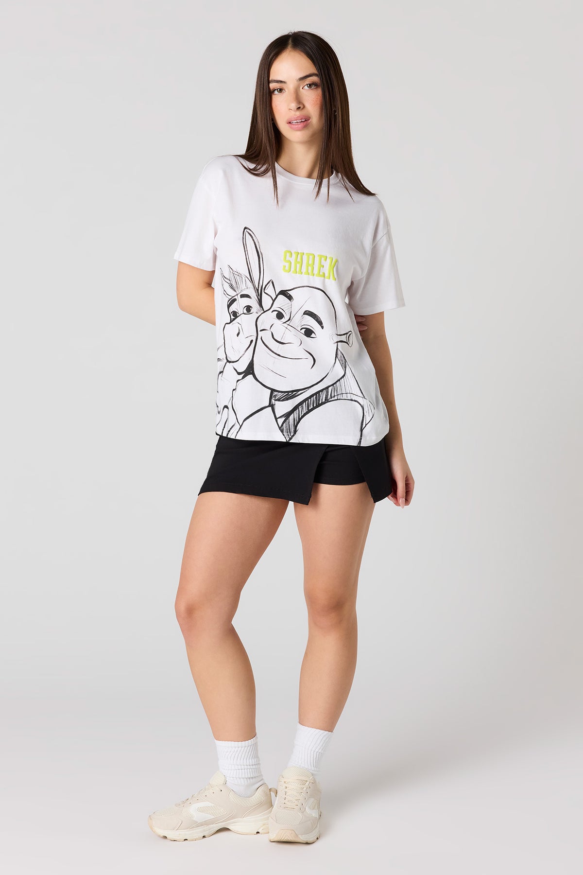 Alt View 3. Shrek Puff Print Boyfriend T-Shirt - White