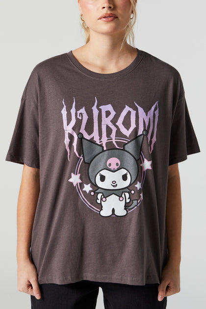 T-shirt de coupe garçonne à imprimé Kuromi