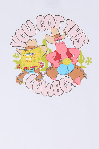 T-shirt de coupe garçonne à imprimé SpongeBob Cowboy