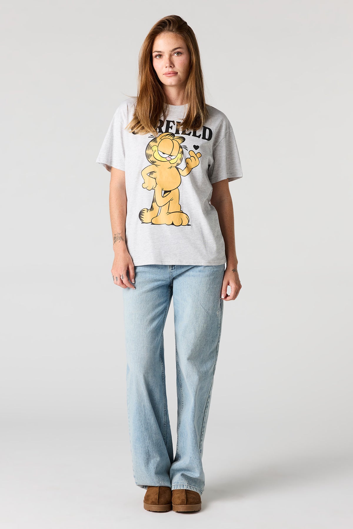 Alt View 3. Garfield Graphic Boyfriend T-Shirt - Heather Grey
