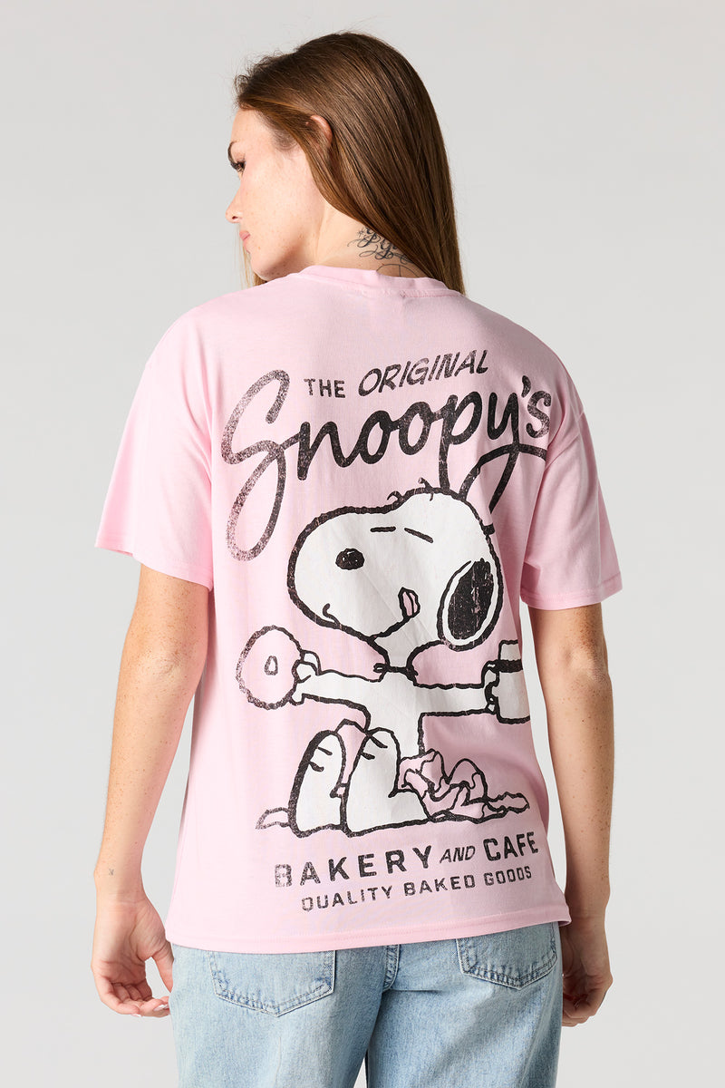 T-shirt de coupe garçonne à imprimé Snoopy