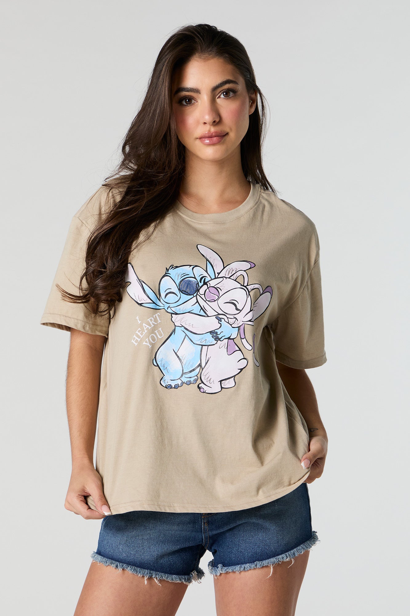I Heart You Stitch Graphic Boyfriend T-Shirt