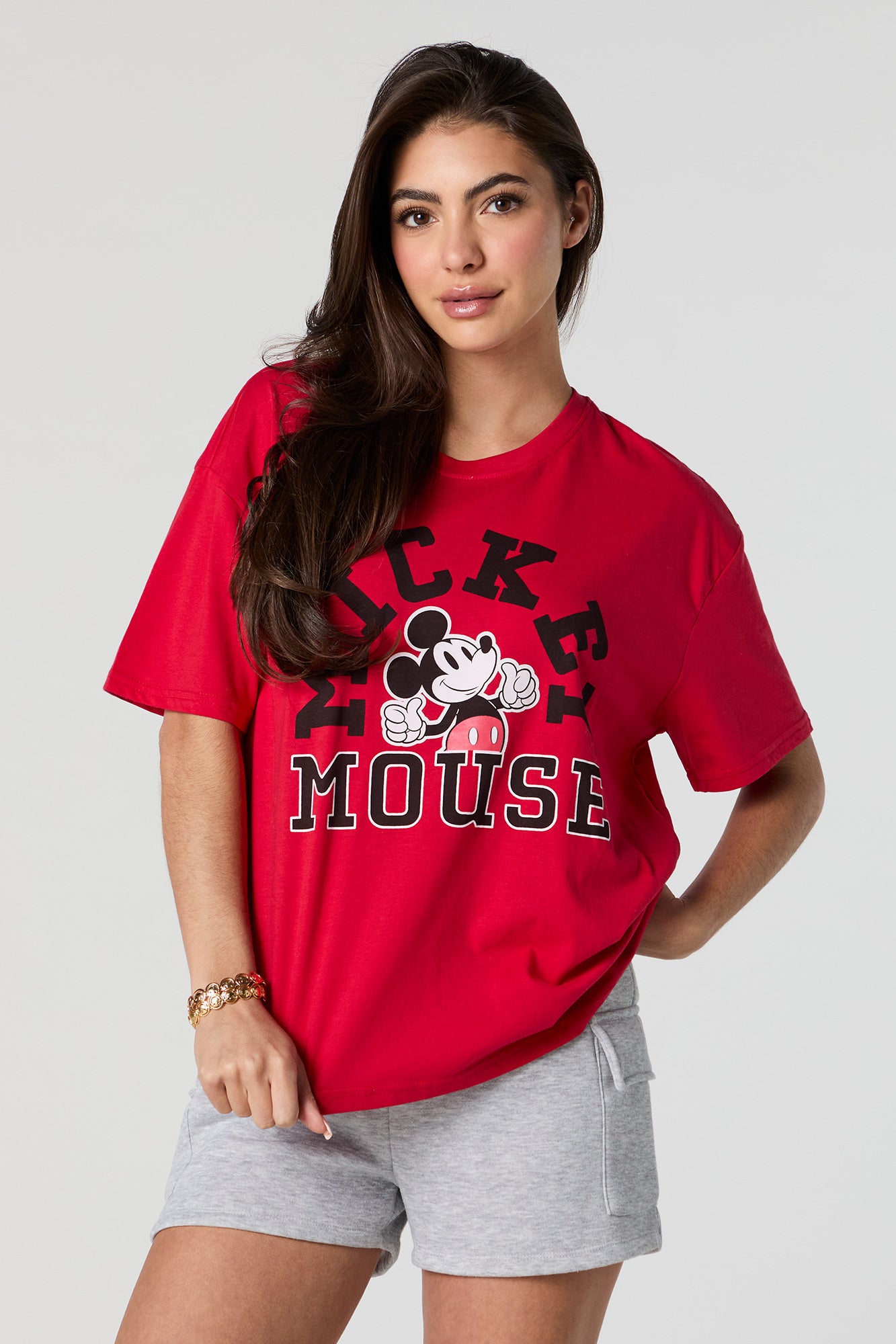 T-Shirt De Coupe Garçonne imprimé Mickey Mouse