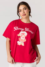 T-shirt en coton lourd luxueux avec imprimé Strawberry Shortcake