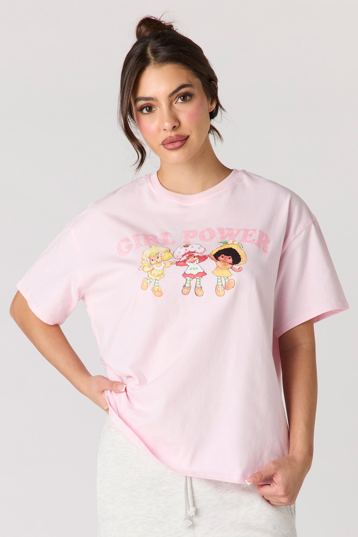 T-shirt en coton lourd luxueux avec imprimé Strawberry Shortcake