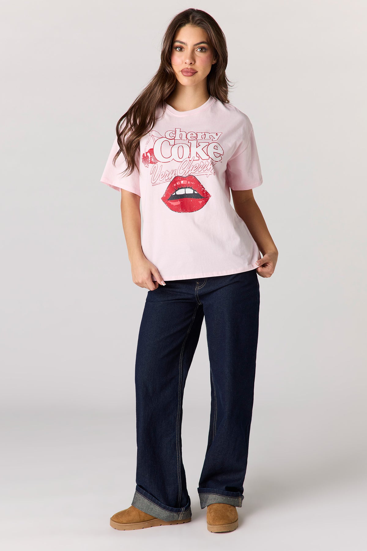 Alt View 3. Luxe Heavy Cotton Cherry Coke Graphic T-Shirt - Light Pink